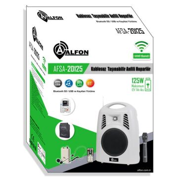 Alfon AFSA-20125 125W VHF Kablosuz Taşınabilir Anfili Hoparlör