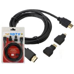 Powermaster HDMI Kablo 3in1 Set 1.5 Metre (HDMI+Micro HDMI+Mini HDMI)
