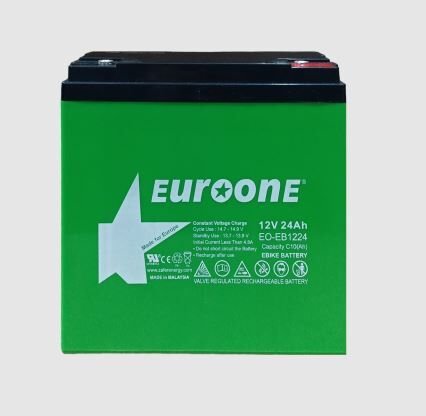 Euroone EO-EB1224 12Volt 24Amper E-Bike Elektrikli Bisiklet Aküsü (180 X 76 X 167 MM)