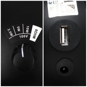 MagicVoice MV-13 7.5 CM 20 Watt Komütatörlü Hat Trafolu Siyah Sütun Sarkık Hoparlör (2'li Takım)