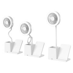 SL-M9055 BEYAZ TYPE-C 10W KABLOSUZ ŞARJ CİHAZI FANLI KALEMLİKLİ MASA LAMBASI