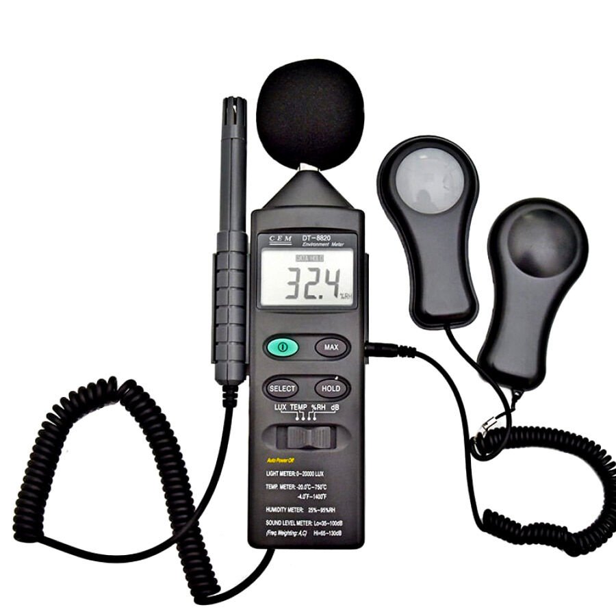 Cem DT8820 Dördü Birarada Isı, Ses, Nem ve Işık Ölçer