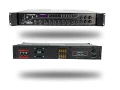 Dexun D-230 250 Watt 3 Zone İki Mikrofon Girişli Hat Trafolu Anfi  Usb-Bt 4/16-70-100v