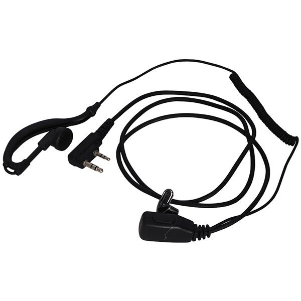 Wln PMR-446 C Tipi Kulak Üstü EL Telsizi PTT Mikrofonlu Kulaklığı 2 Jacklı Aselsan A446 Spiral Arkalıklı 120Cm