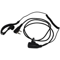 Wln PMR-446 C Tipi Kulak Üstü EL Telsizi PTT Mikrofonlu Kulaklığı 2 Jacklı Aselsan A446 Spiral Arkalıklı 120Cm