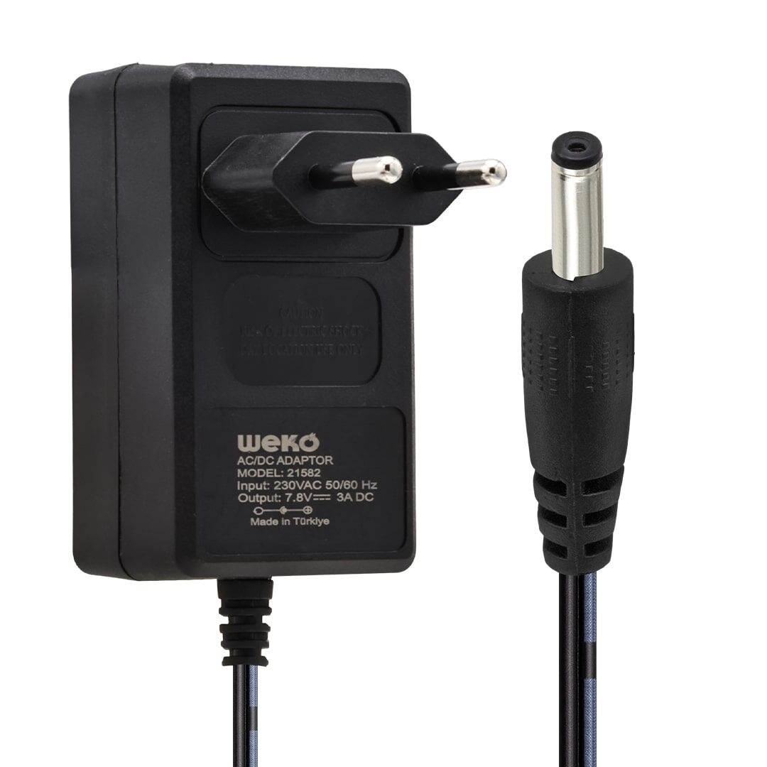 Weko 7.8 Volt - 3 Amper 3.5*1.35 Uçlu Plastik Yazar Kasa Adaptörü