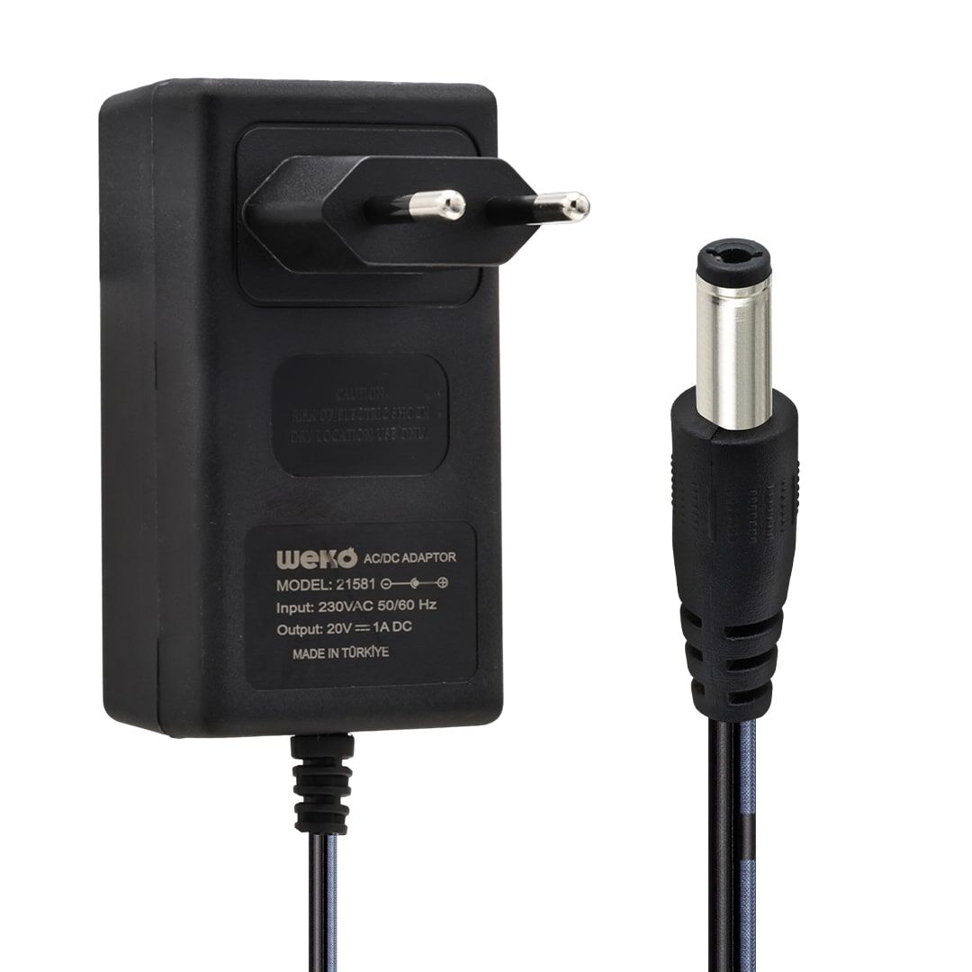 Weko 20 Volt - 1 Amper 5.5*2.5 Uçlu Priz Tipi Adaptör