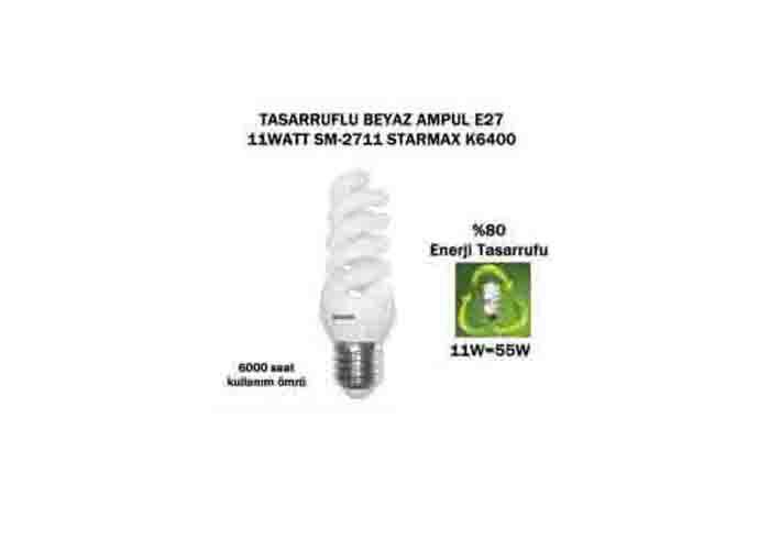 STARMAX SM-2711 11W KUTULU TASARRUFLU AMPUL E27 (5'Lİ PAKET)