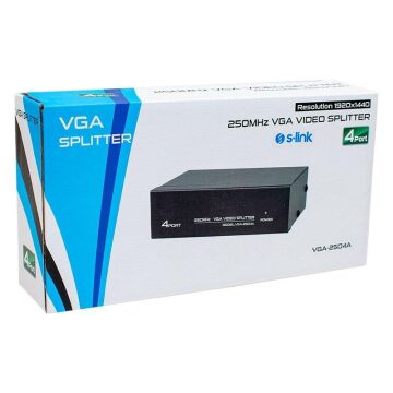 S-Link SL-2504 4 PORT 250 Mhz Monitör Çoklayıcı Vga Splitter Dağıtıcı