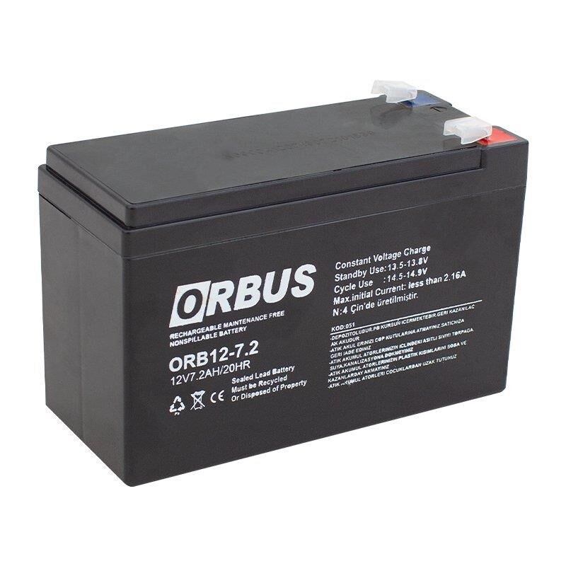 Orbus ORB12-7.2 12 Volt 7.2 Amper Akü (150x65x90 Mm)