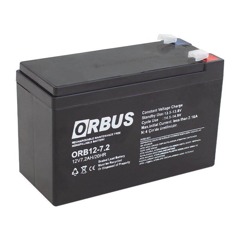 Orbus ORB12-7.2 12 Volt 7.2 Amper Akü (150x65x90 Mm)