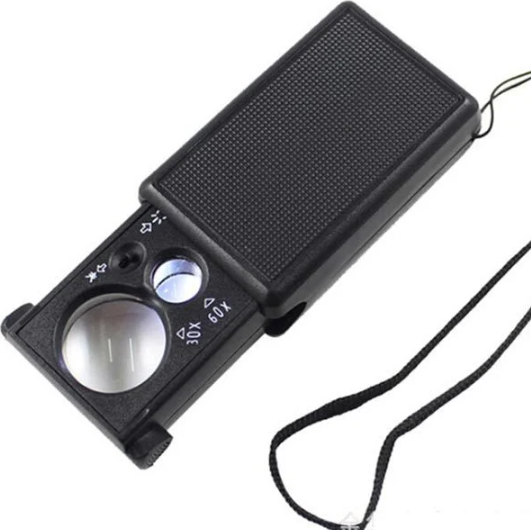 9881 Mini El Tipi Büyüteç ''Mor Işıklı''