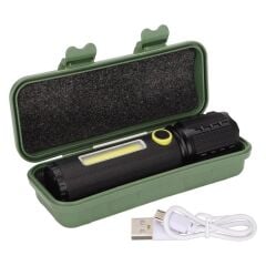 PowerMaster JF-72 Power Led, COB Led Zoomlu Flash Özellikli Şarjlı Metal Kasa Profesyonel El Feneri