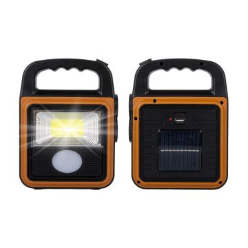 PowerMaster HS-8020C COB LED Solar 4 Kademeli Şarjlı El Işıldak Feneri - USB Çıkışlı Powerbank