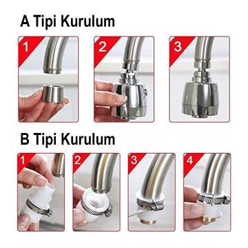 Sunup SN-27114 2 Kademeli Tasarruflu Musluk Başlığı 360 Derece