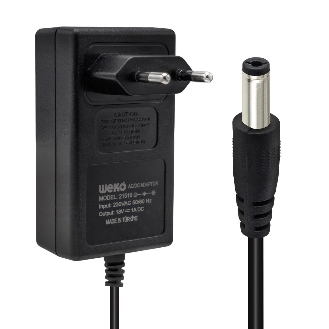Weko 18 Volt 1 Amper Priz Tip 5.5x2.5 Uç Adaptör