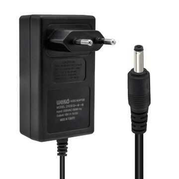 Weko 18 Volt 1 Amper Plastik Kasa Priz Tipi Adaptör 3.5*1.35 Uç