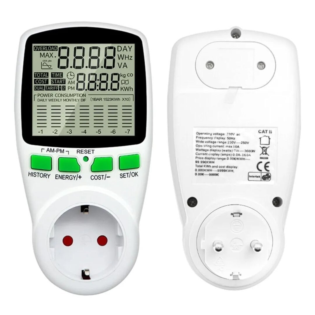 Gesi PM-1453 Dijital Wattmetre Enerji Sarfiyat Ölçer Tüketim Ölçer 220 Volt 16 Amper 3680 Watt Priz