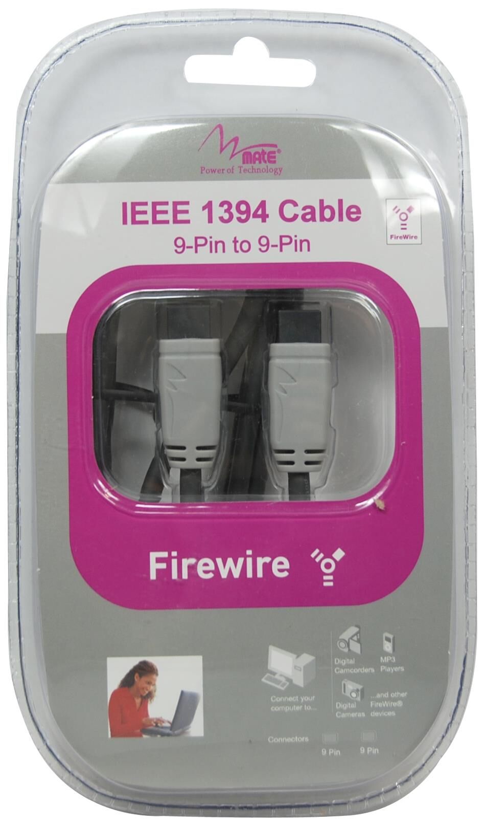 Fireware IEEE 1394 Kablo 9pin-9pin Altın Kaplama 1.5M