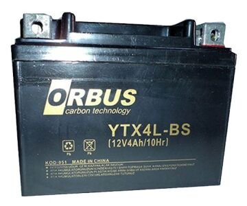 Orbus YTX4L-BS 12V 4A Motosiklet Aküsü (114 X 66 X 88 MM) (1.6Kg)