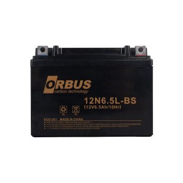 Orbus 12N6.5L-BS 12V 6.5A Motosiklet Aküsü (139 X 66 X 100 MM) (2.05Kg)