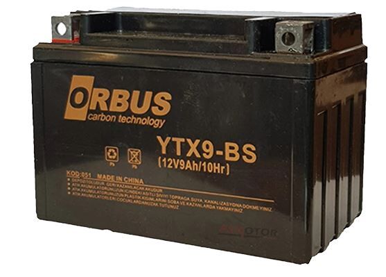 Orbus YTX9-BS 12V 9A Motosiklet Aküsü (150 X 86 X 107 MM) (2.84Kg)