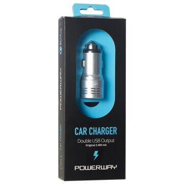 Powerway X-633 Çift Usb'li 3.1 Amper Metal Çakmaklık Araç Şarj Cihazı