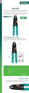 Proskit Cp-418 Koaksiyel Sıkıştırma Pensesi (Rg6/Rg58)