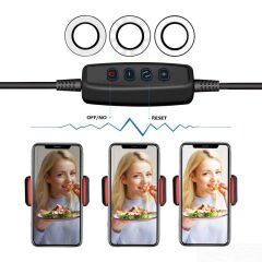 Powermaster PM-2577 Masa Sabitlemeli 3000K-5000K-6500K Selfie Işıklı Telefon Tutacağı Akrobat 2in1