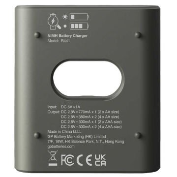 GP Recyko B441 Usb 4’lü AA - AAA Pil Şarj Cihazı (GPACSB44103 GPB441R21-2GTLB1)