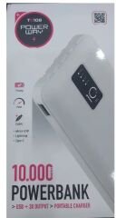 Powerway TX108 Dijital Göstergeli 4 Çıkışlı 10000 Mah Powerbank Siyah