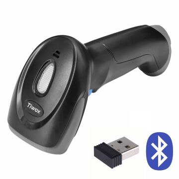 Tiwox VSK-227 Bluetooth Kablosuz 2.4G USB 1D Lazer Barkod Okuyucu Tarayıcı El Tipi (Bataryalı + Dongle)