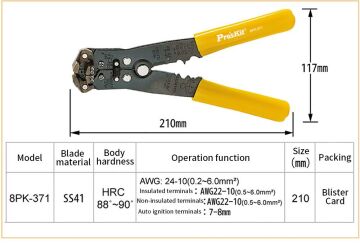 Proskit 8Pk-371 Otomatik Kablo Soyucu/Kesici