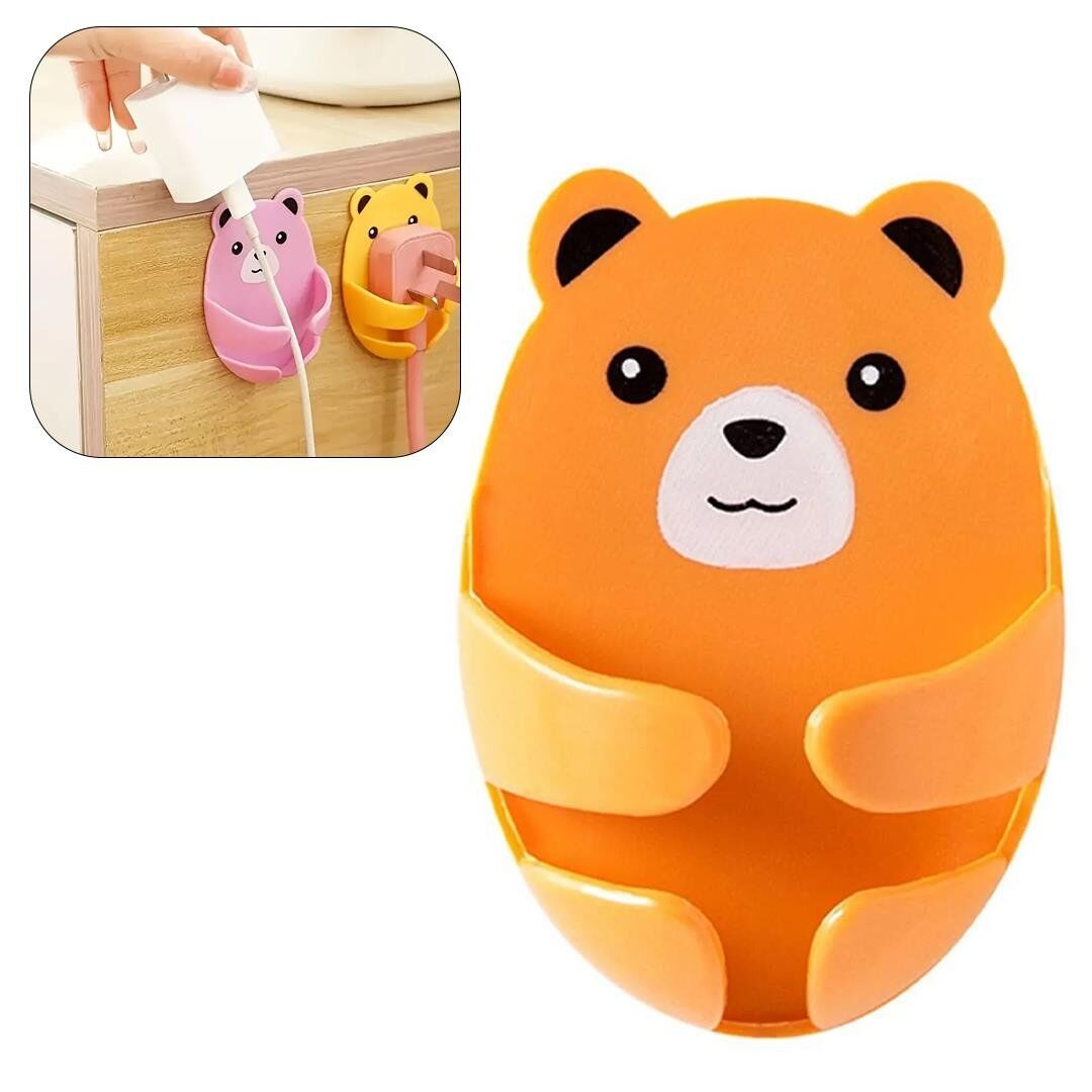 Sunup SN-27190 Ayıcık Desenli Kablo ve Fiş Tutucu Düzenleyici (4'lü Paket)