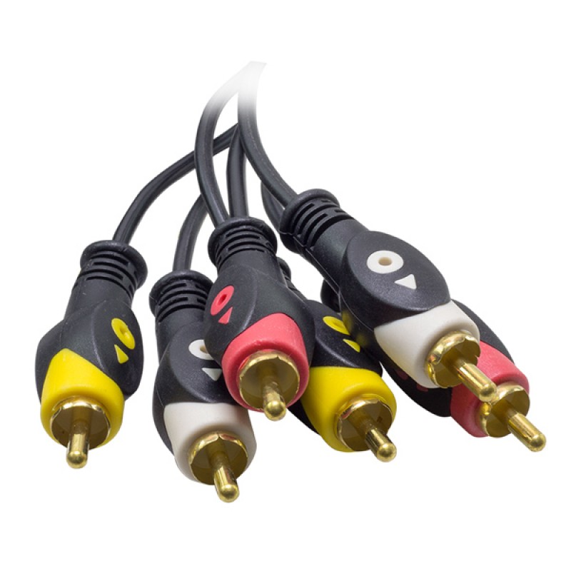 3 RCA + 3 RCA 3 METRE KABLO 1.KALİTE POWERMASTER (5'Lİ PAKET)