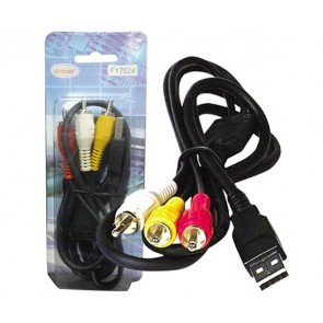 3 RCA + USB ÇEVİRİCİ 1.2 METRE KABLO (SECONDER HY7024) (5'Lİ PAKET)