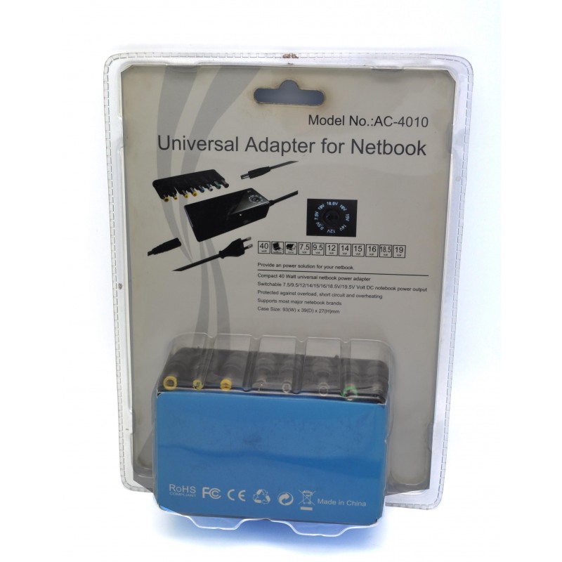 7.5, 9.5, 12, 14, 15, 16, 18.5, 19 Volt Ayarlı Notebook Adaptör 40w