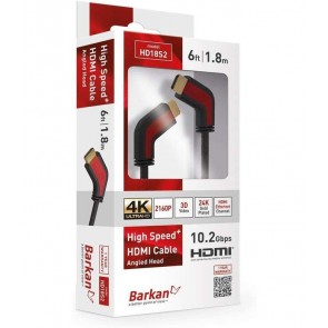 Barkan HD18S2 High Speed+ HDMI Cable 10.2 Gbps 6 Ft 1.8 M
