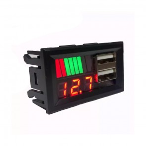 DİJİTAL VOLTMETRE USB ÇIKIŞLI AKÜ GÖSTERGELİ DC 12V (IC278C)