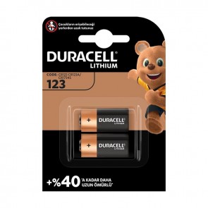 DURACELL CR123A 3 VOLT LİTYUM PİL (2Lİ PAKET FİYATI)