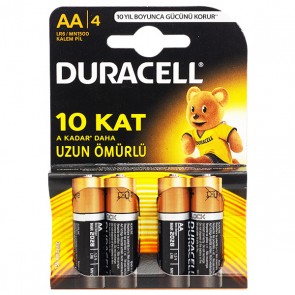 DURACELL LR6/MN1500 AA 1.5 VOLT ALKALİN KALEM PİL (4LÜ PAKET FİYATI)