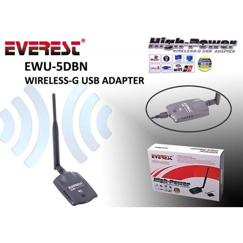 Everest Ewu-5Dbn 802.11G 1Km Mesafe Usb Kablosuz Adaptör