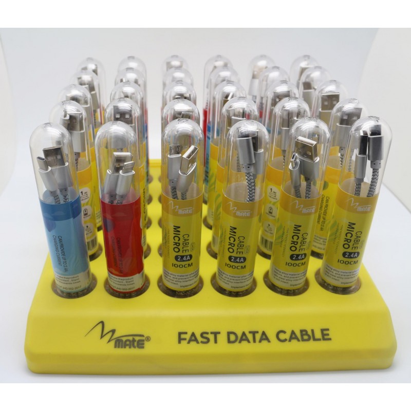 Mate Hızlı Şarj Kablo Seti 30'lu (6-İphone, 6-UsbType C, 18-Micro Usb)