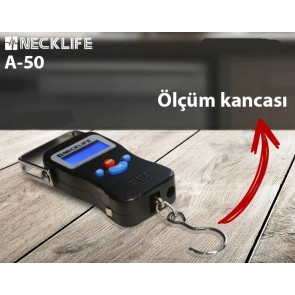 Necklife A50 Elektronik Askı Terazi - Hassasiyet: 20 gr. Max: 50 kg.