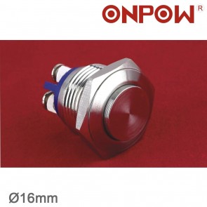 ONPOW 16 MM IŞIKSIZ METAL BUTON IP65 ÇIKIK NİKEL