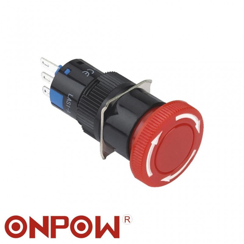 ONPOW 16MM ACİL-STOP BUTONU KALICI KIRMIZI