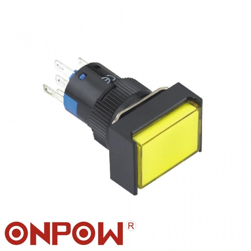 ONPOW 16MM KALICI ANAHTAR DİKDÖRTGEN 10-24V yada 220V 8P