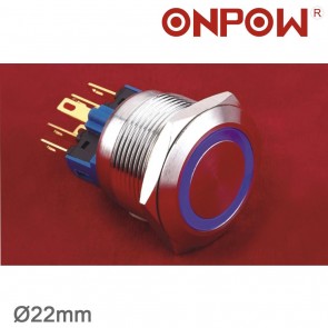 ONPOW 22 MM HALKA LEDLİ BUTON IP65 12V, 24V