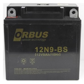 ORBUS 12N9-BS 12 V 9 AH ASİT İÇİNDE KARBON MOTOSİKLET AKÜSÜ  (135MMX130MMX75MM)