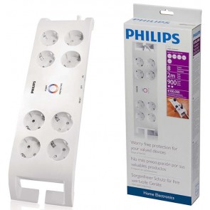 Philips Spn 3080B 8'Li 2Mt Beyaz Akım Korumalı Priz